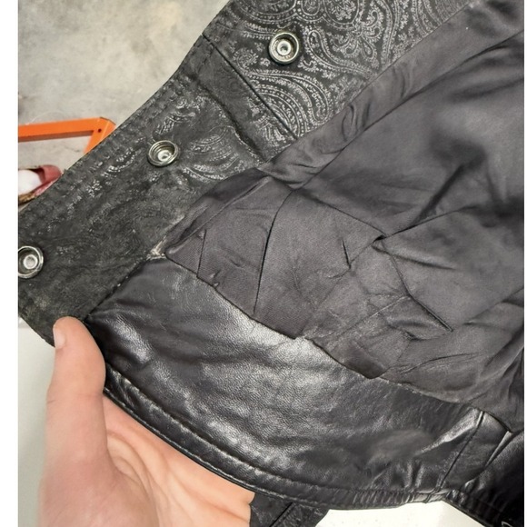 Vintage G-III Global Identity Black Leather Fringe Western Biker Jacket M - Picture 5 of 10